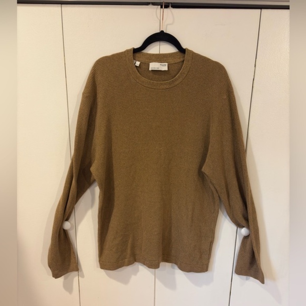 Selected Homme 100% Organic Cotton Men’s Tan Quilted Crewneck Size XL